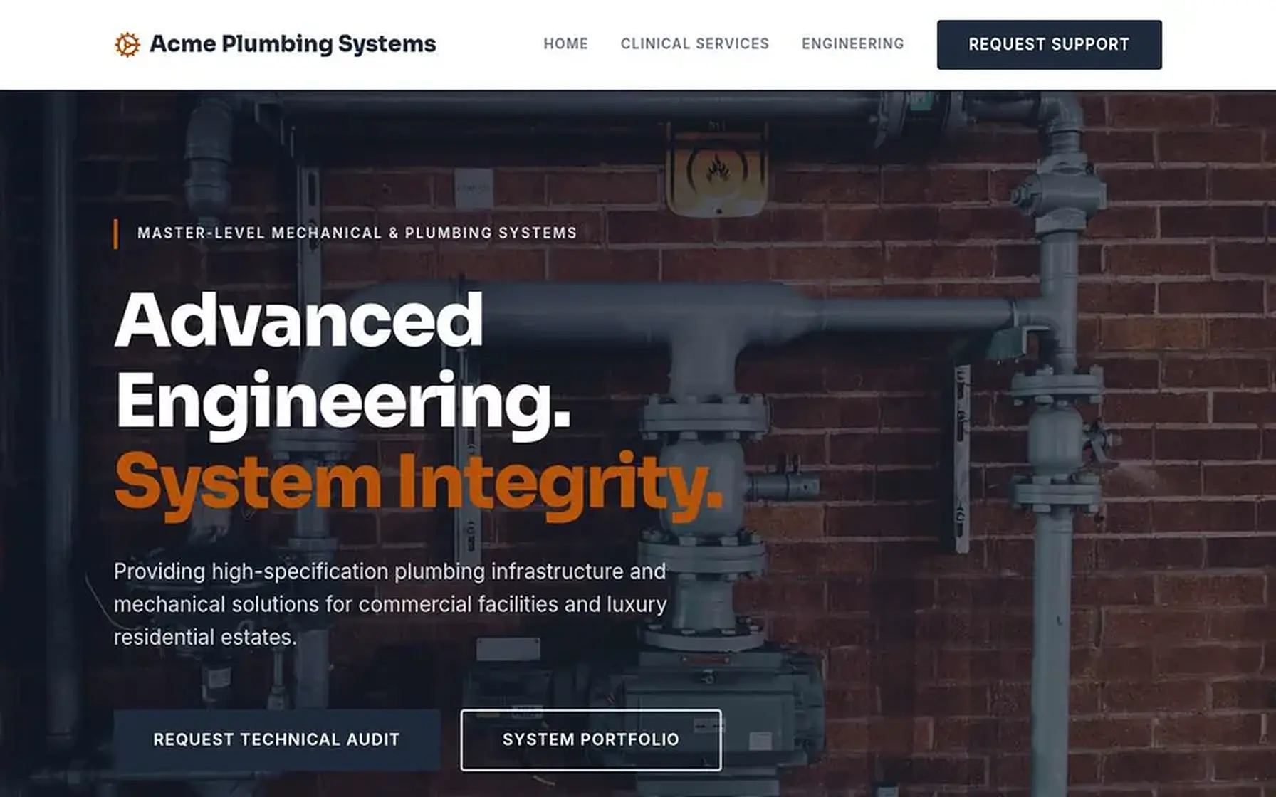 Plumber Pro website homepage preview shown on a desktop screen